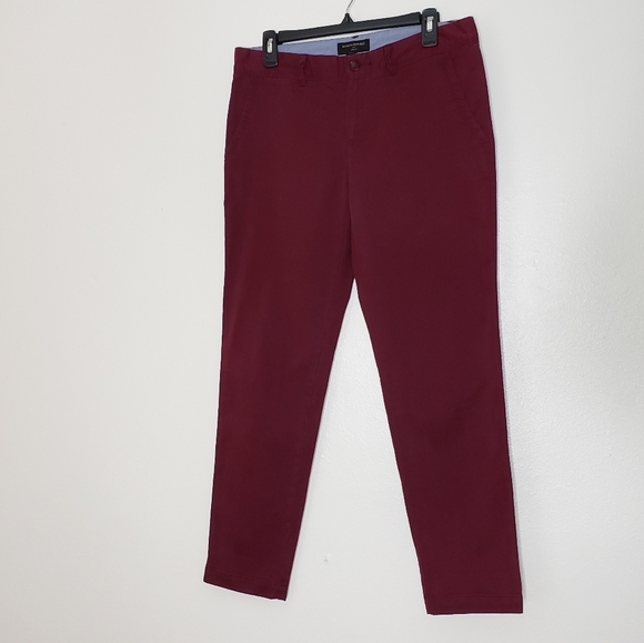 Banana Republic Ryan Fit Maroon Slacks Pants Mid Rise Crop Ankle Womens Ankle - Picture 10 of 15